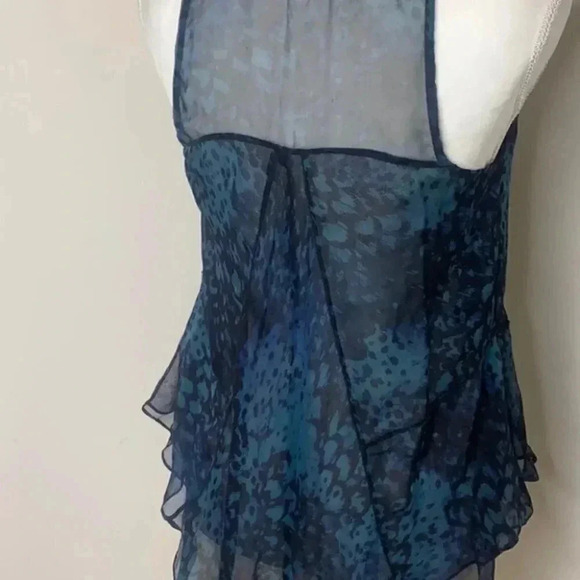 Rebecca Taylor Silk Navy Mermaid Tank Sleeveless Blouse Size 2 - Picture 6 of 8